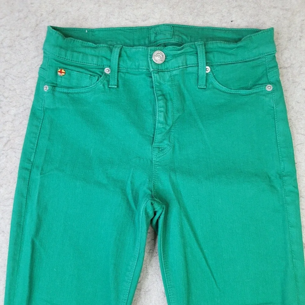 Hudson Nico Women's Size 28 Green Denim Midrise Super Skinny Jeans St Pattys Day